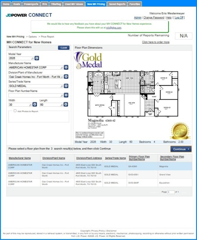 MH CONNECT for New Homes GUI