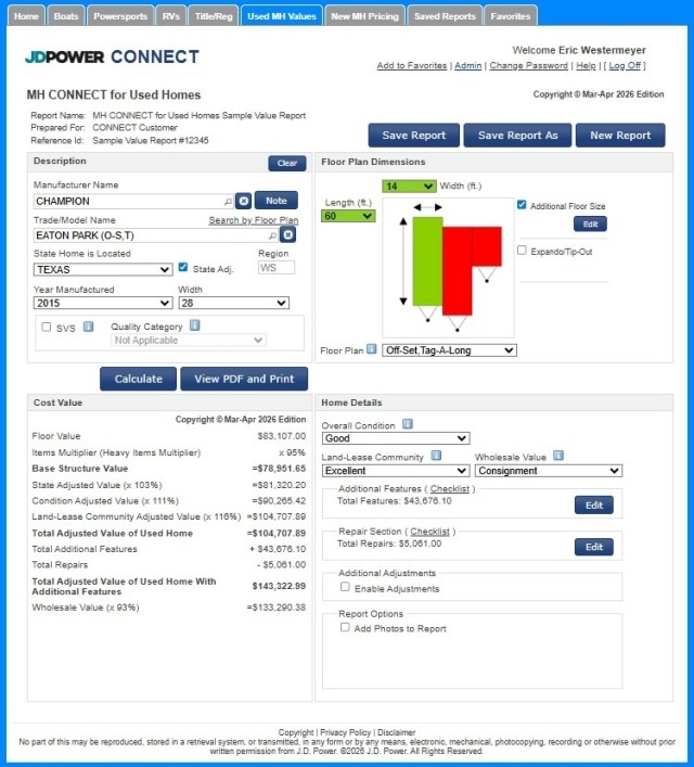 MH CONNECT for Used Homes GUI